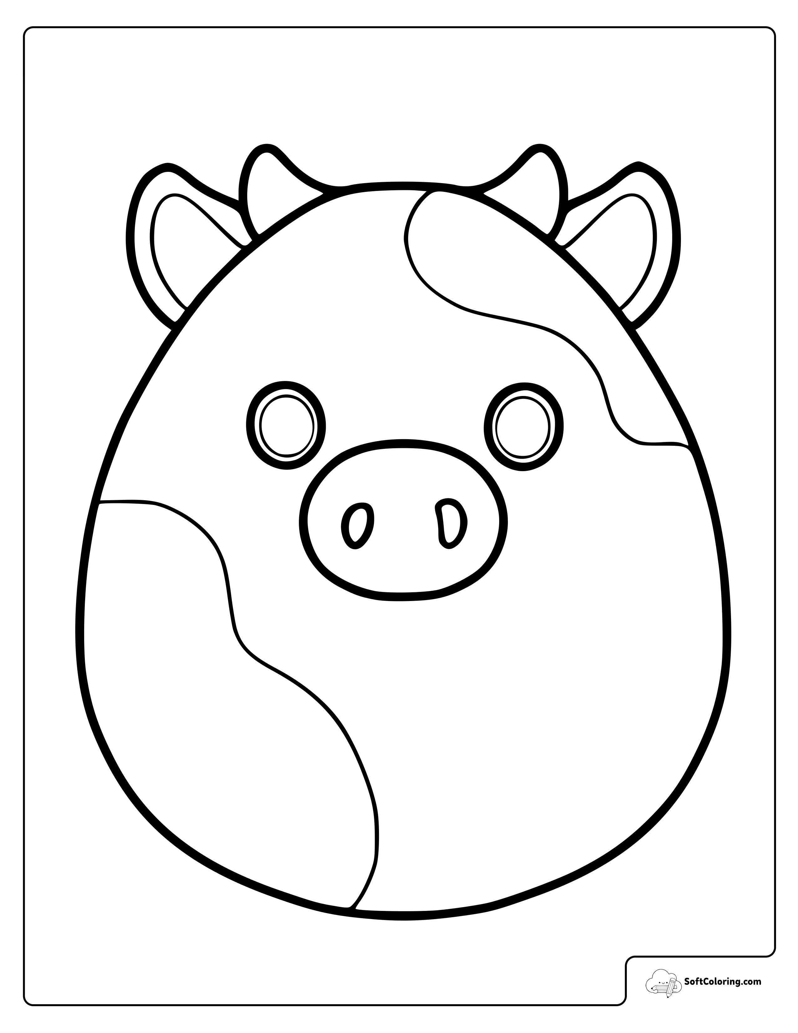 Connor The Cow Squishmallow Coloring Page