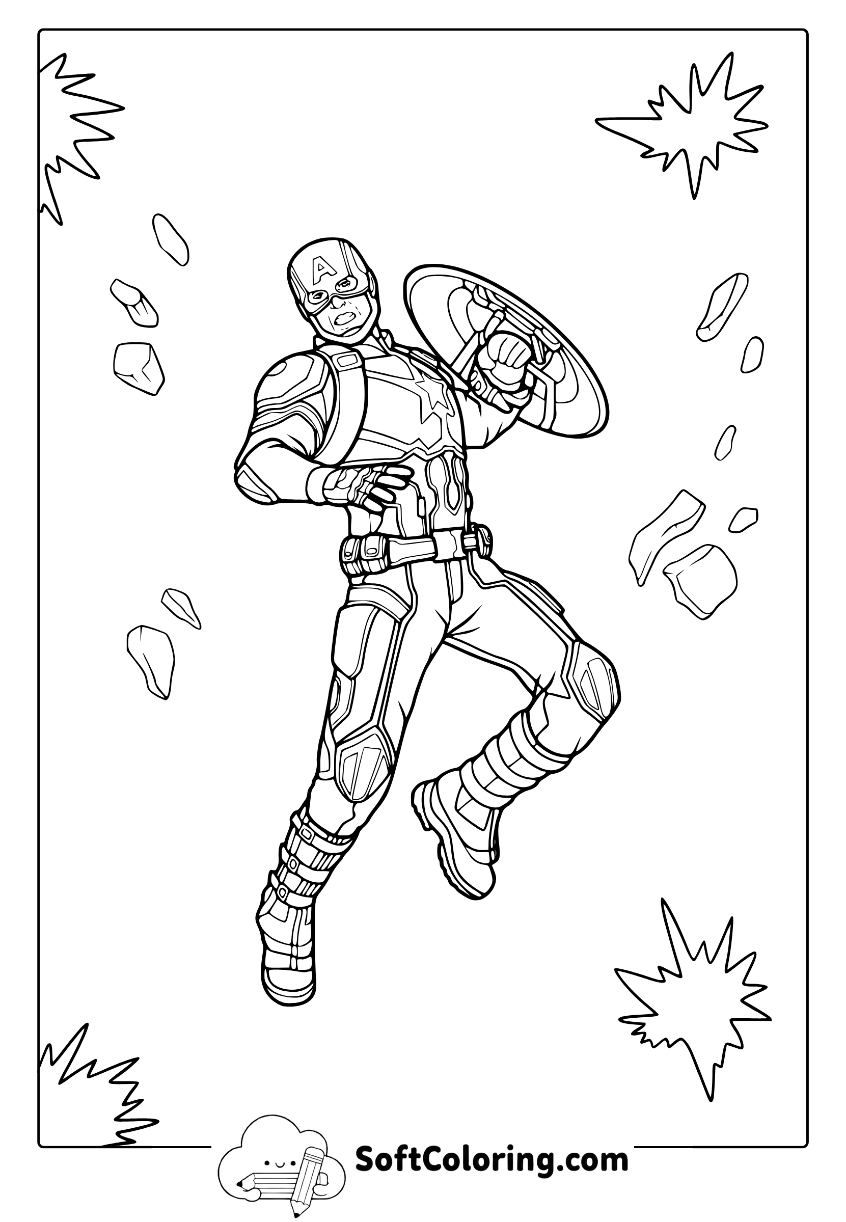Cool Captain America Coloring Page