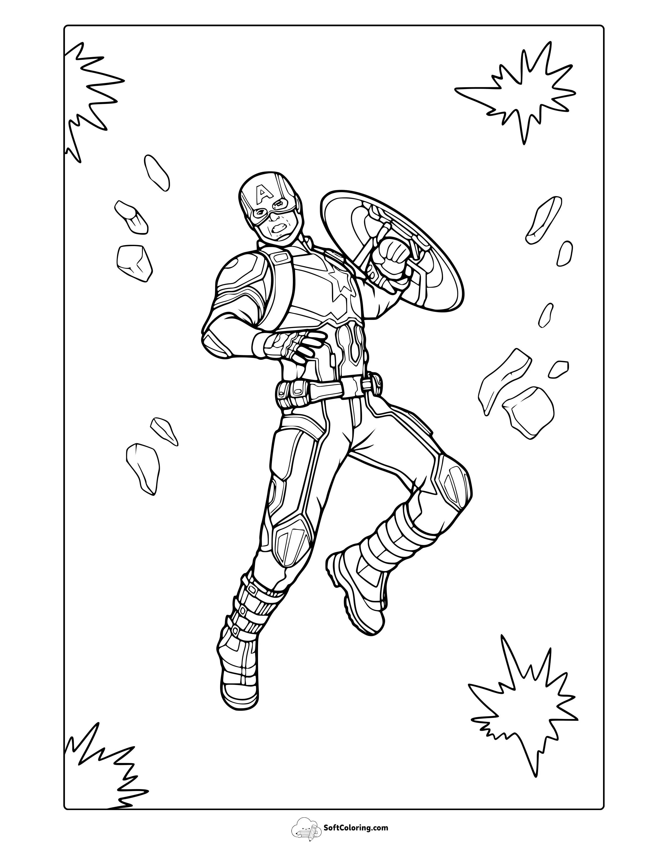 Cool Captain America Coloring Page