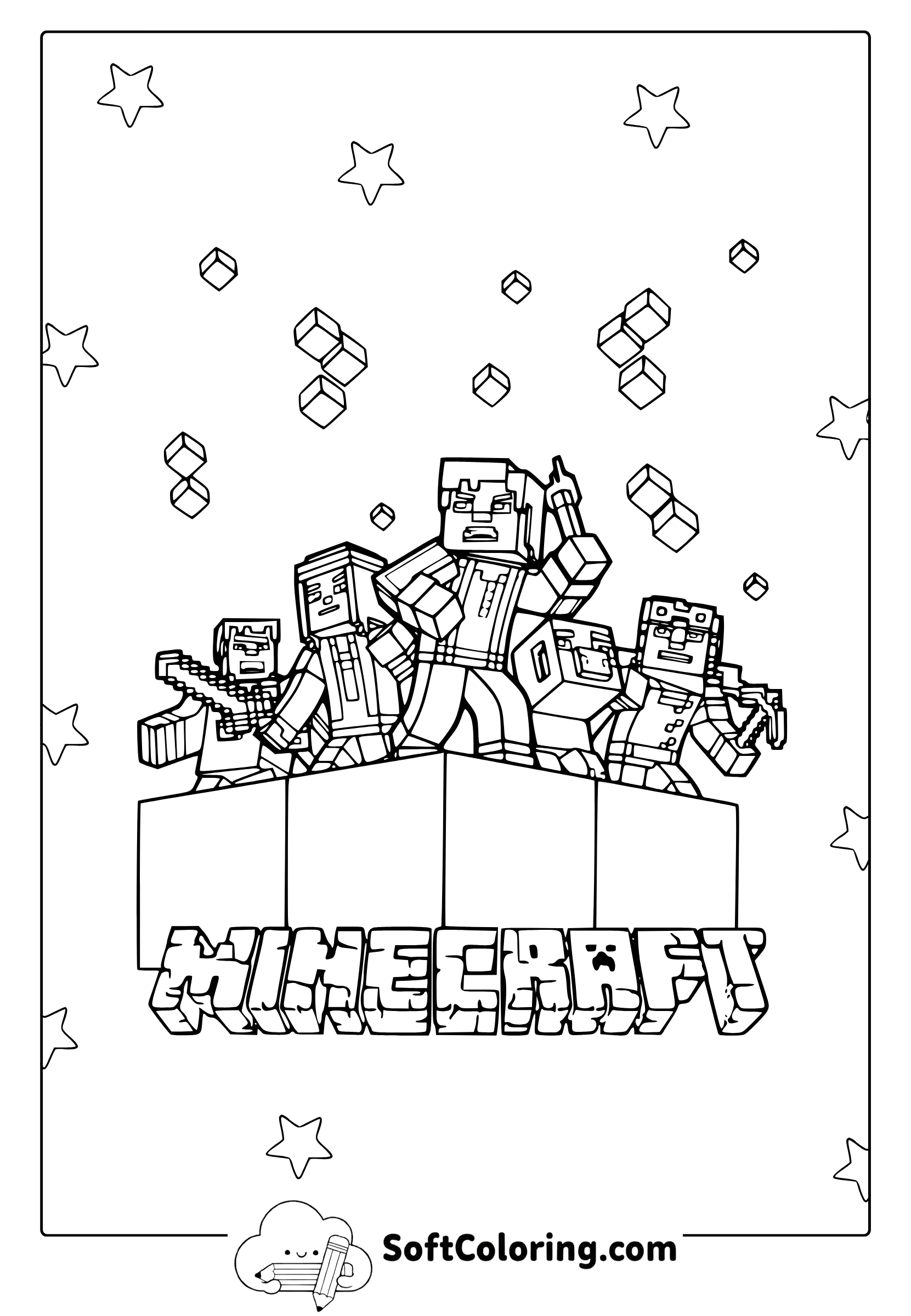Cool Minecraft Coloring Page