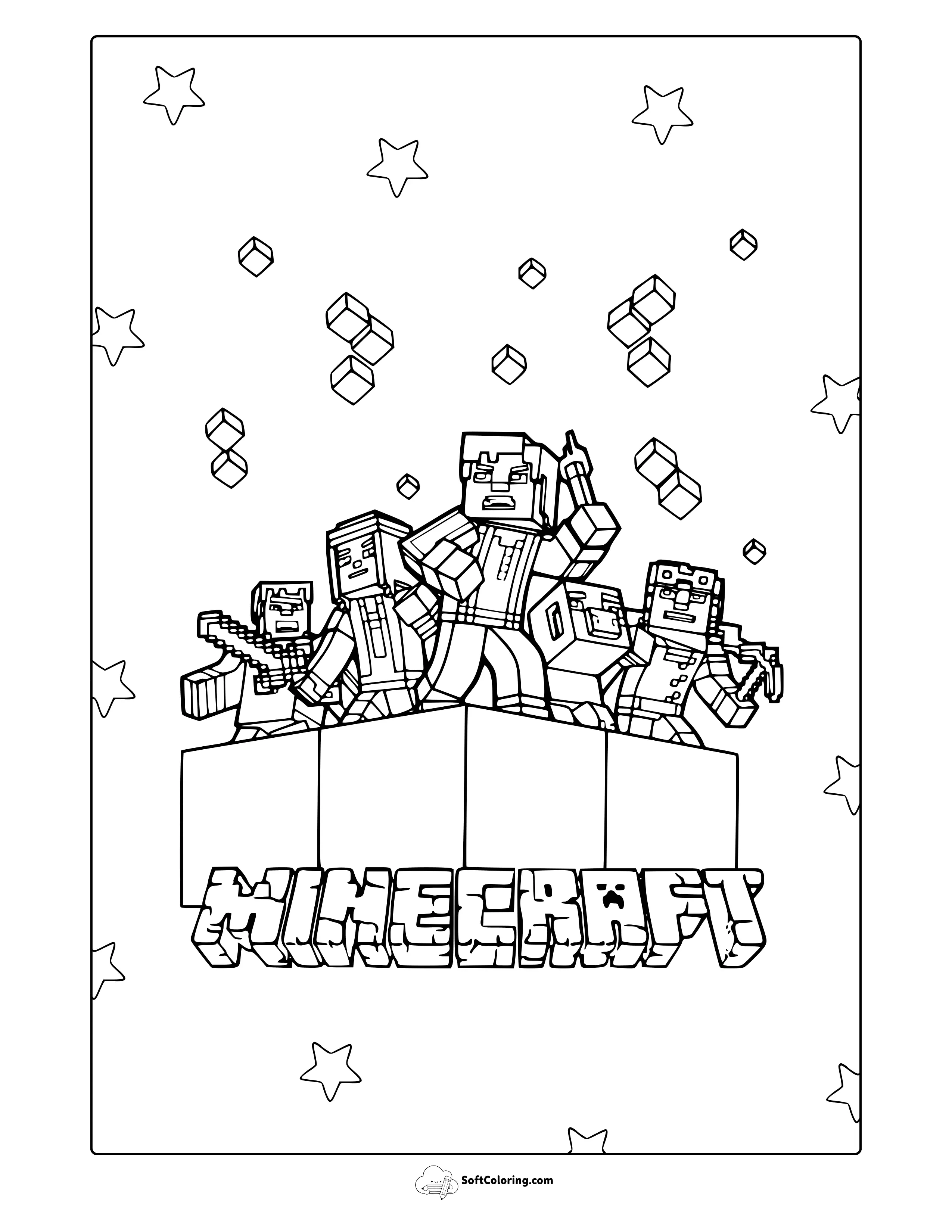 Cool Minecraft Coloring Page