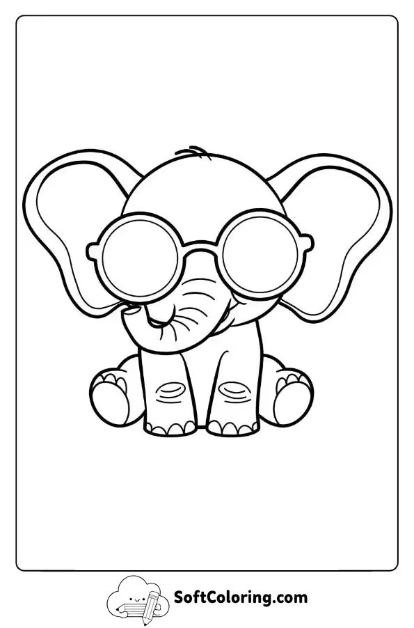 Cute Baby Elephant With Sunglasses