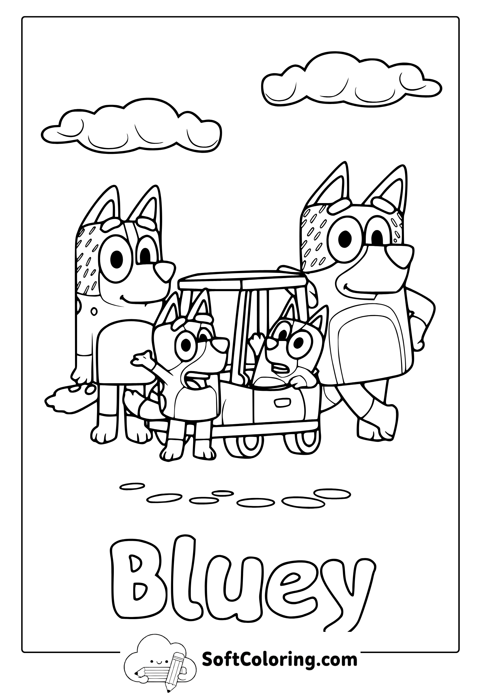 Cute Bluey Family Pose