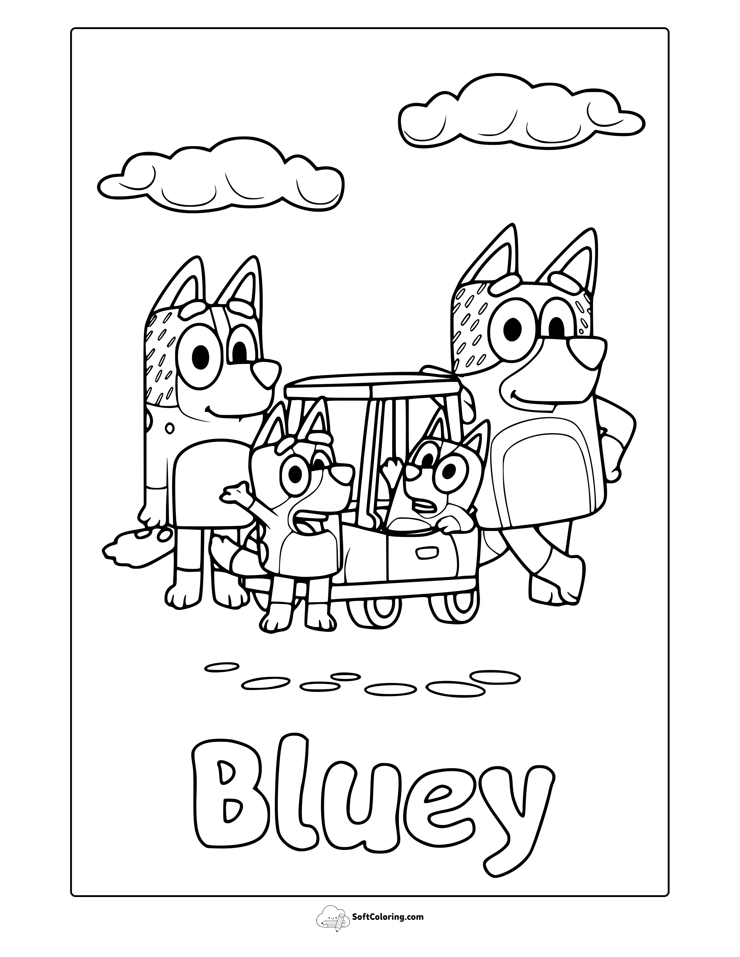 Cute Bluey Family Pose