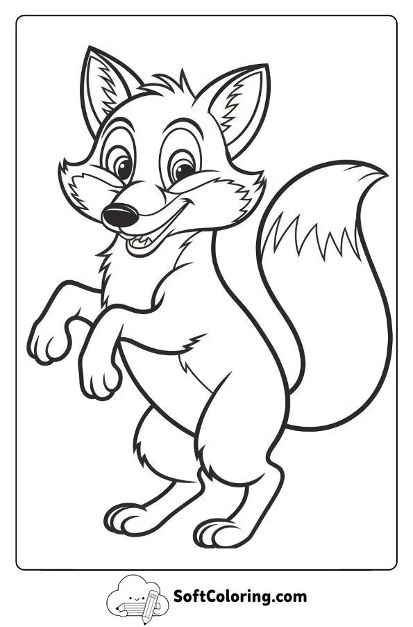 Cute Cartoon Fox With A Playful Pose