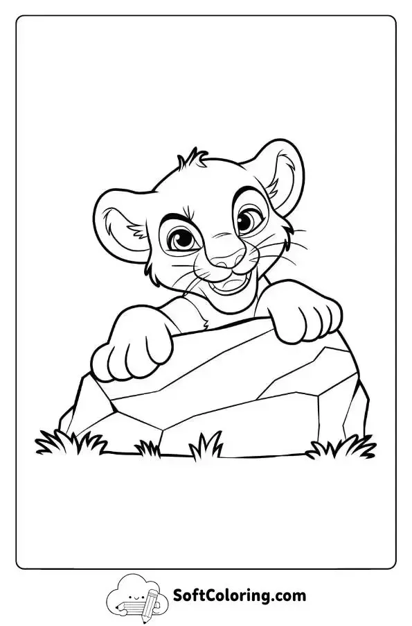 Cute Lion Cub Playing Hide