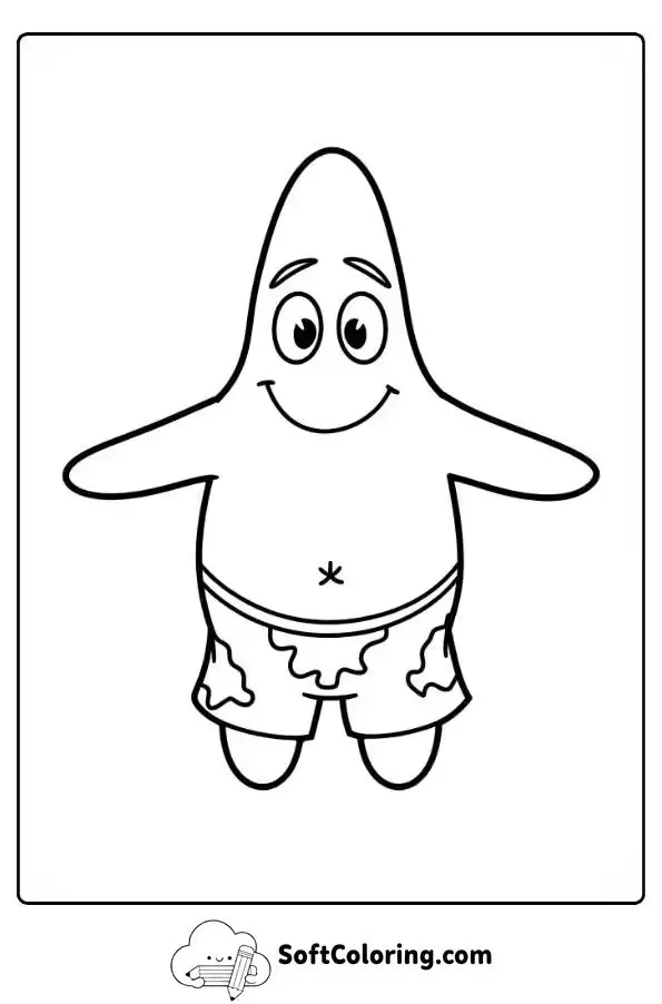 Cute Patrick The Starfish Coloring Picture