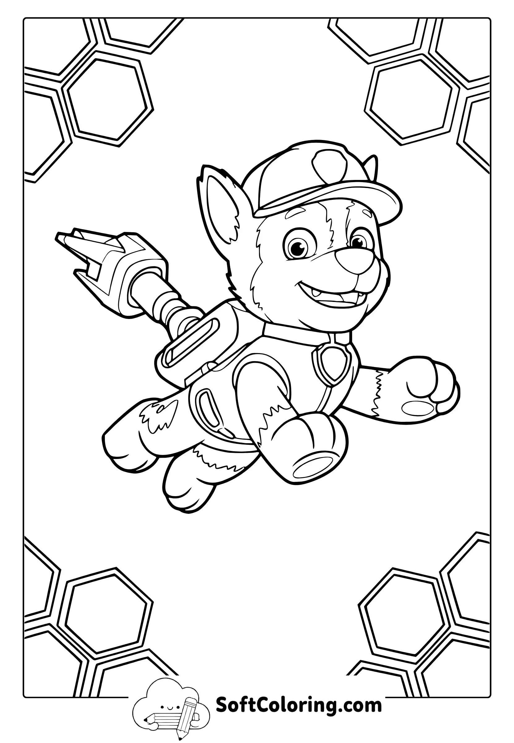 Cute Paw Patrol Character Coloring Page