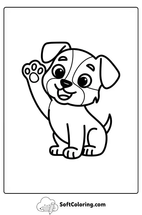 Cute Puppy Raising Its Paw