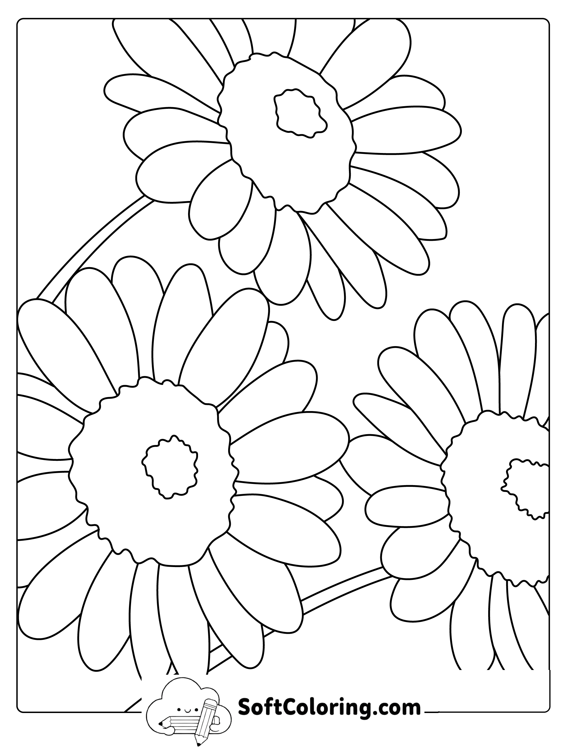 Daisy Flowers Coloring Page