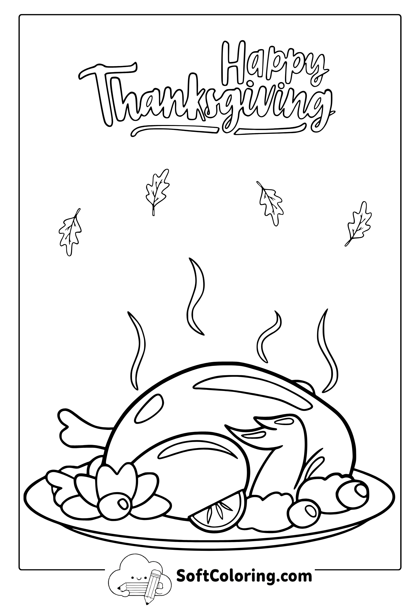 Delicious Thanksgiving Turkey Coloring Page