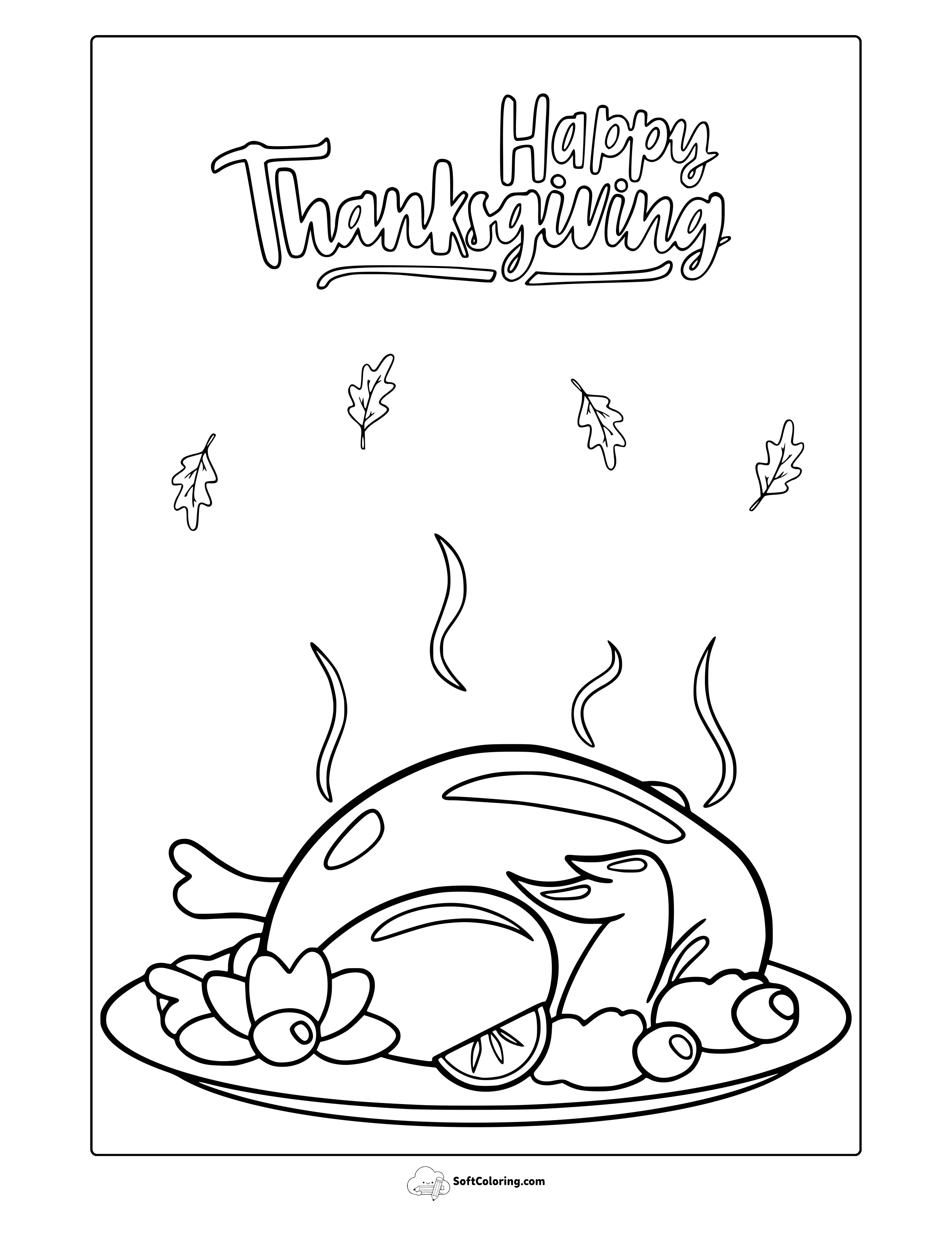 Delicious Thanksgiving Turkey Coloring Page