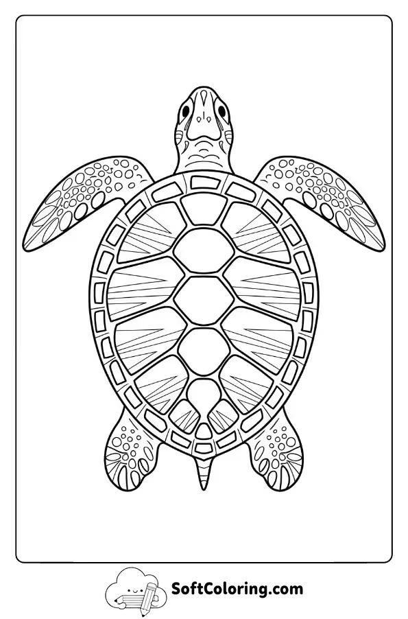 Detailed Sea Turtle with a Gradient Shell
