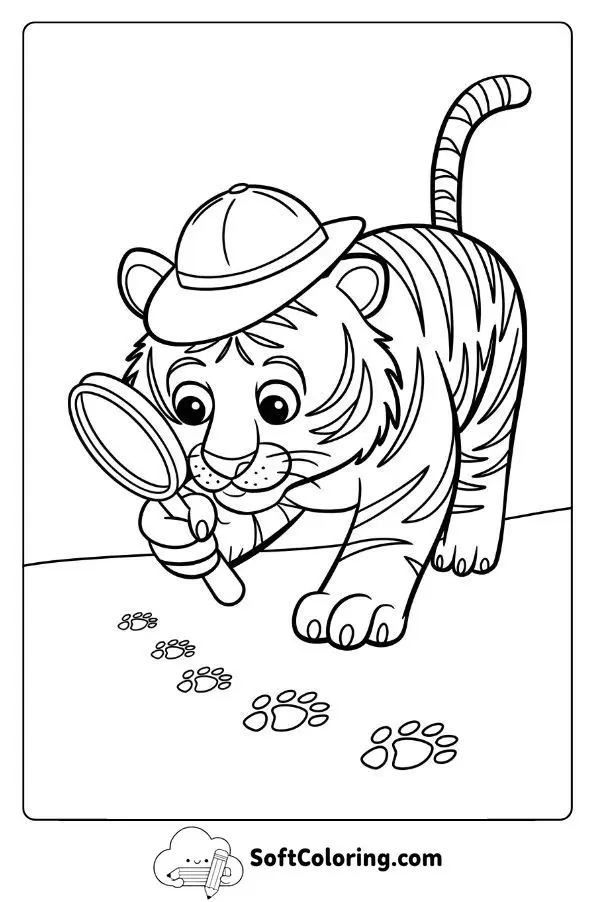 Detective Tiger Finding Paw Prints