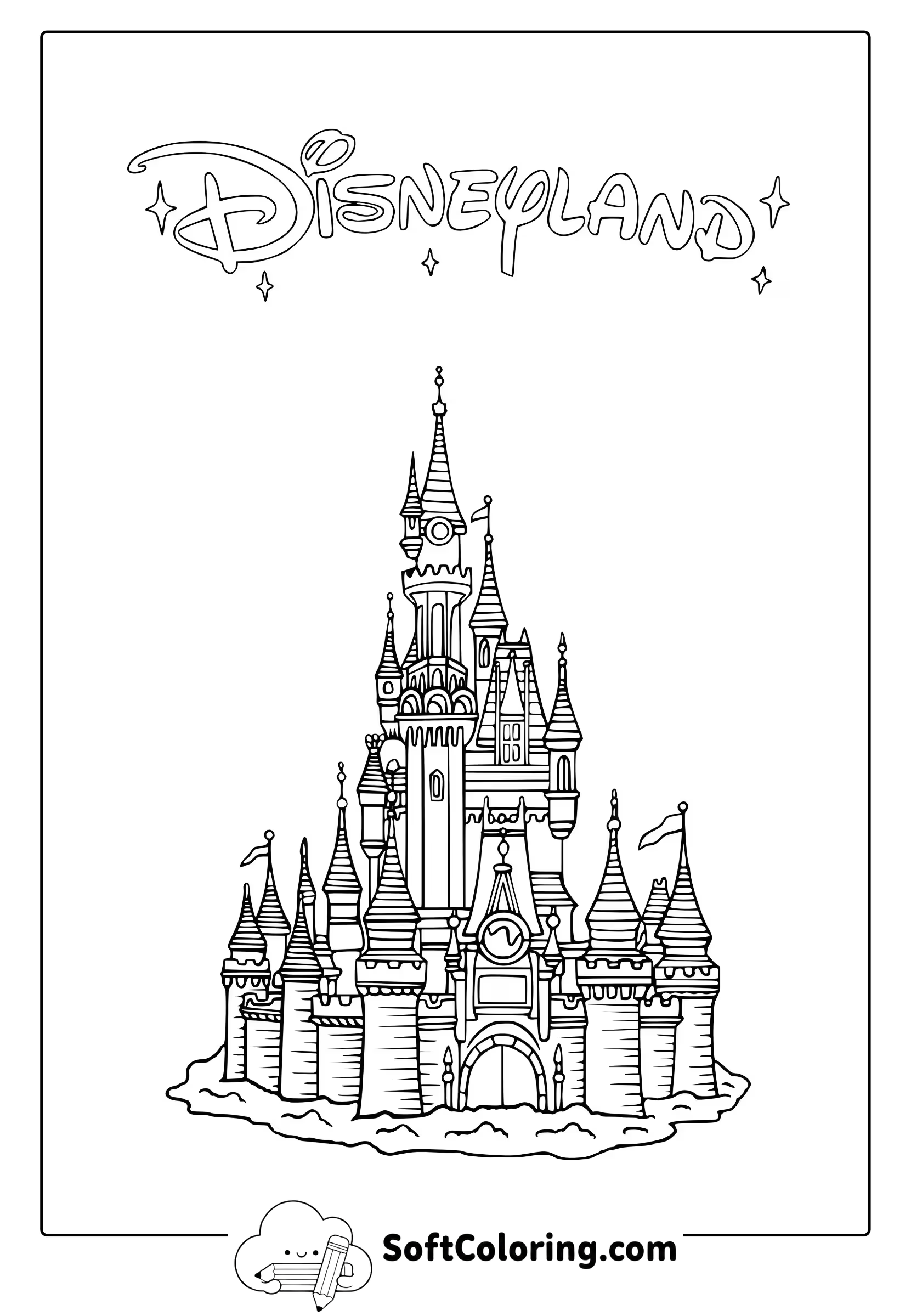 Disney castle coloring page