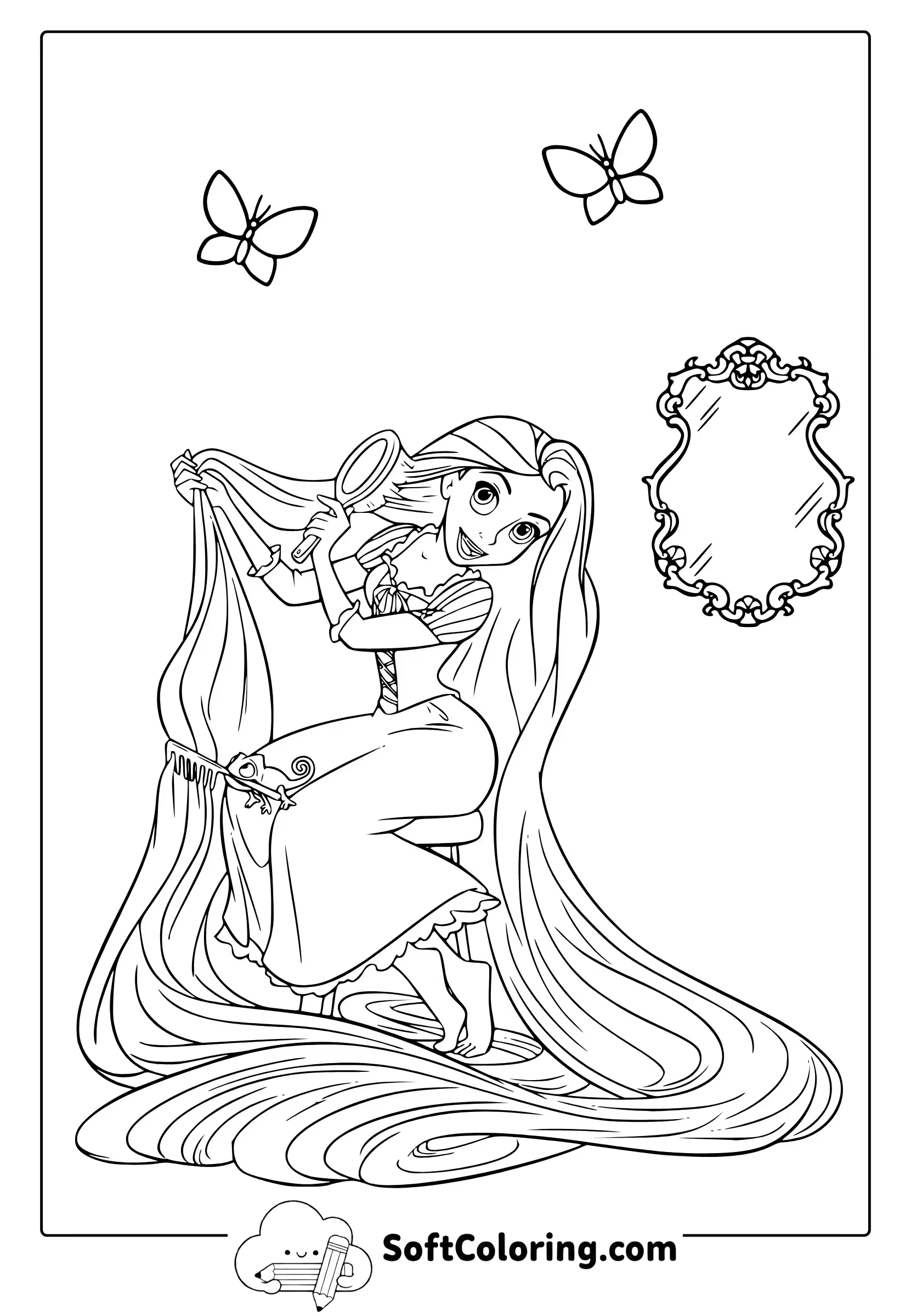 Disney princess rapunzel coloring page
