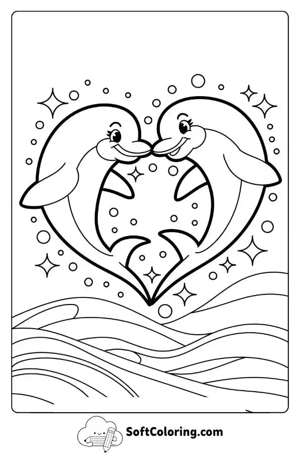 Dolphin Heart In A Glittering Ocean