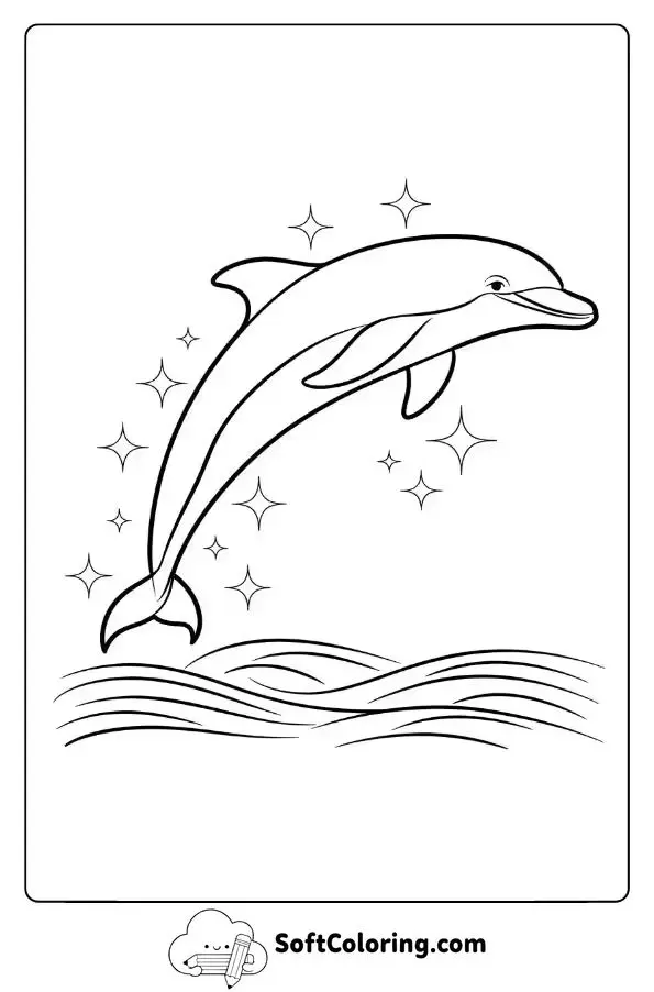 Dolphin Leaping Over A Glittering Horizon