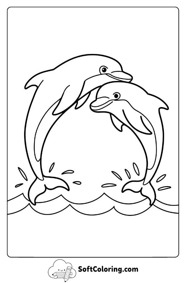 Dolphin Pair Jumping Together in Harmony