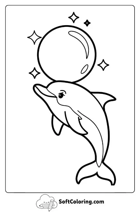 Dolphin Playing With A Sparkling Bubble