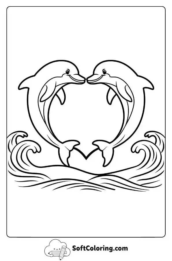 Dolphins Making A Heart In The Waves