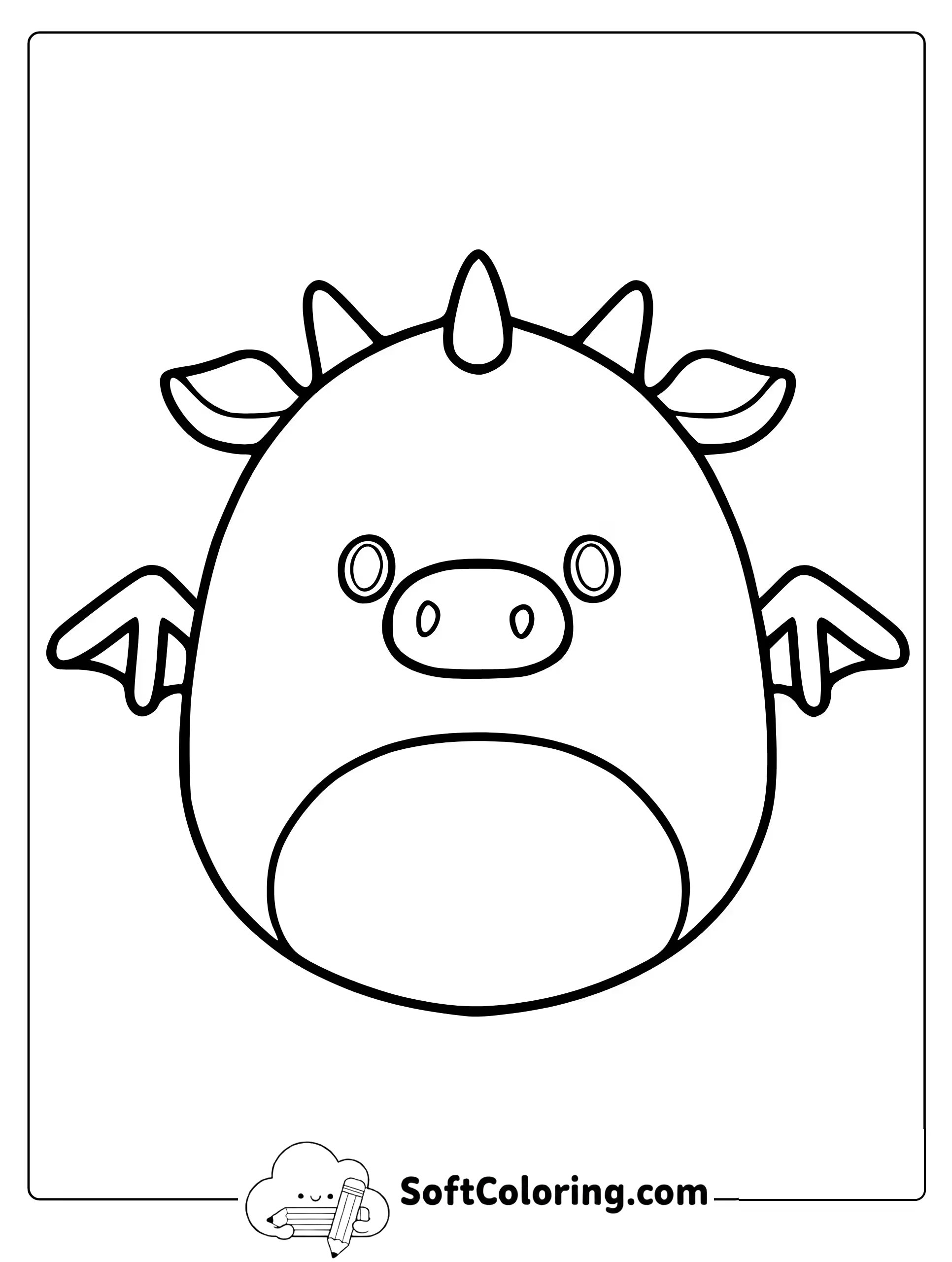 Dustin the Dragon Squishmallow Coloring Page