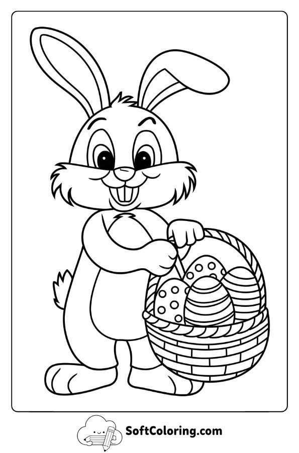 Easter Bunny with a Basket of Eggs