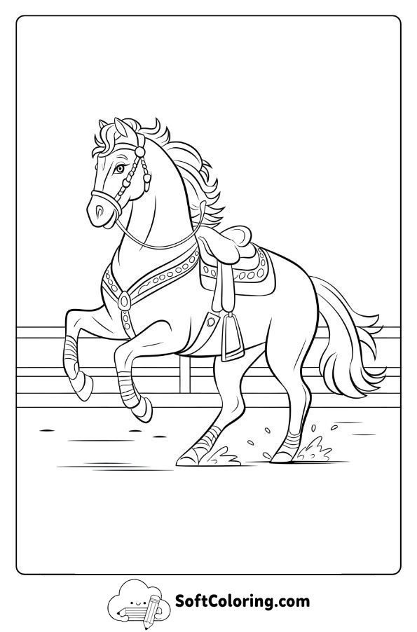 Elegant Horse Performing at a Rodeo