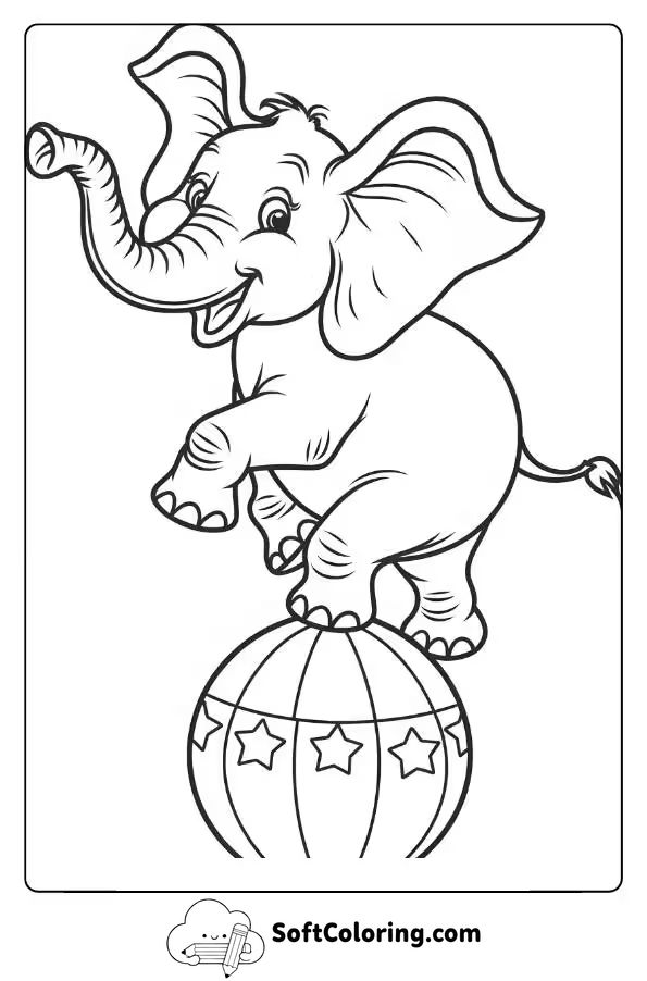 Elephant Balancing On A Circus Ball