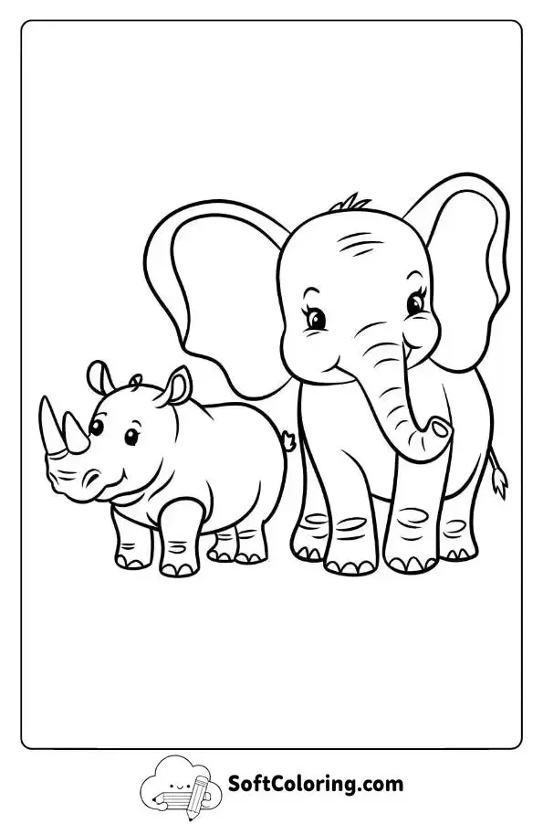 Elephant And Rhino