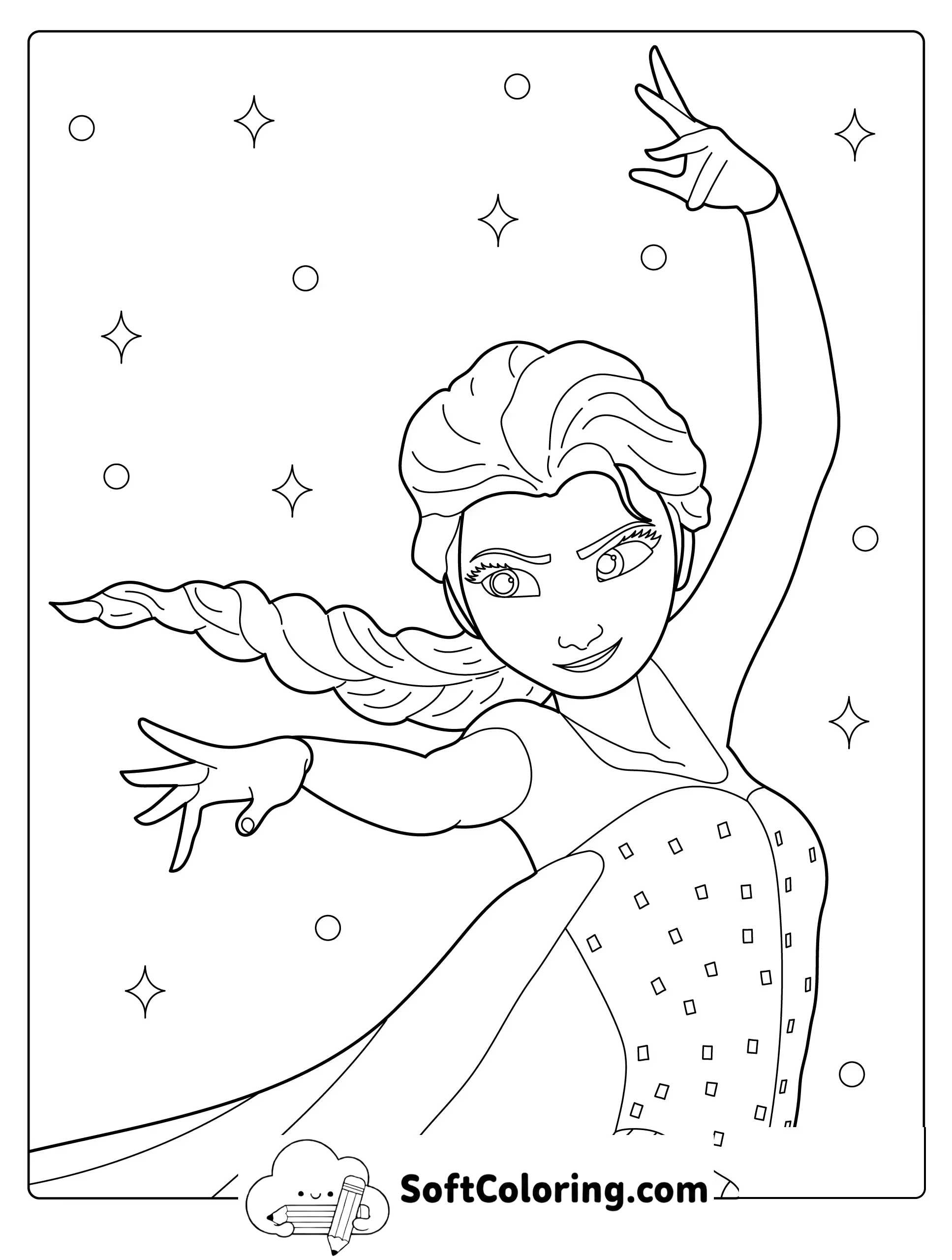 Elsa from Frozen Coloring Page