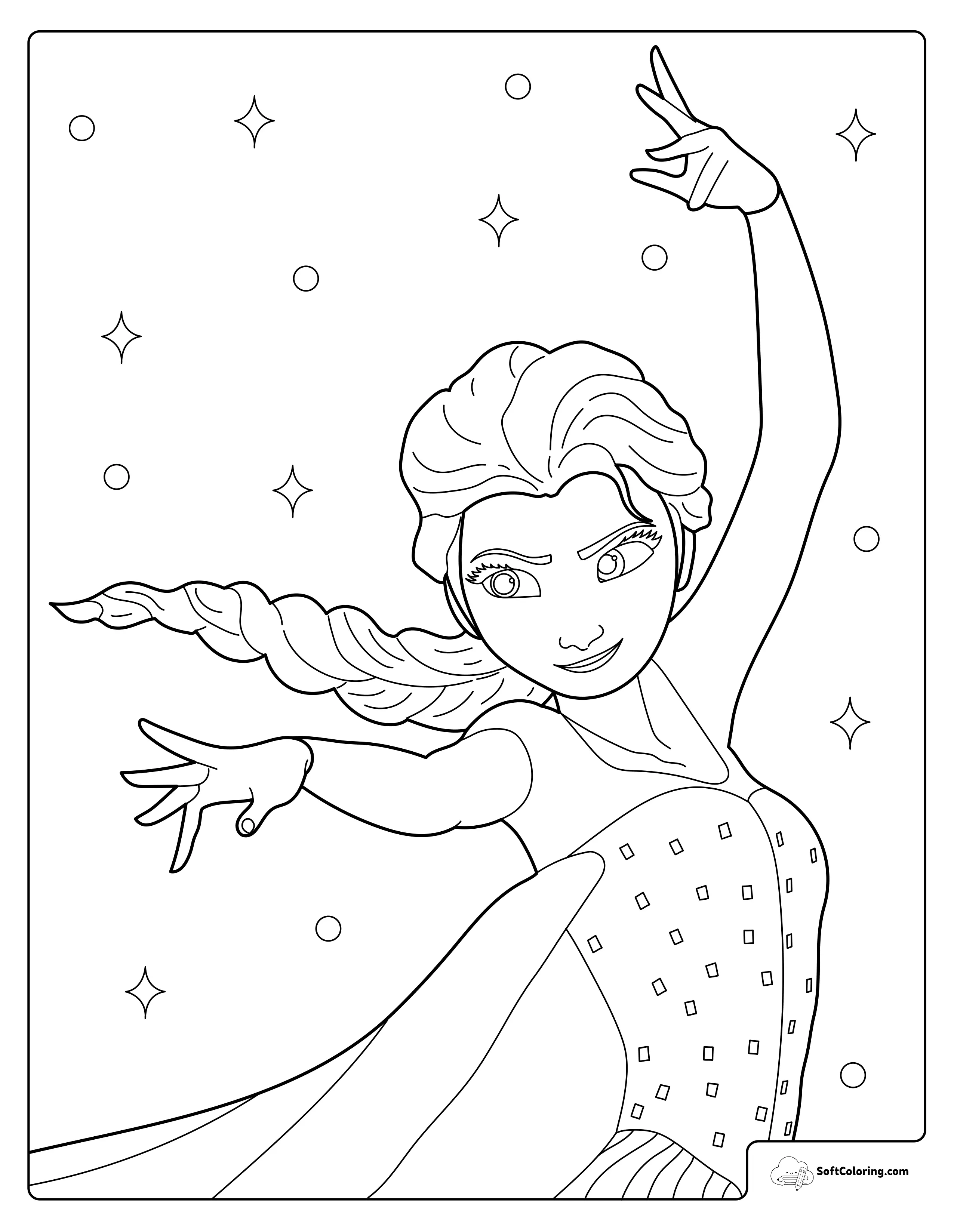 Elsa From Frozen Coloring Page