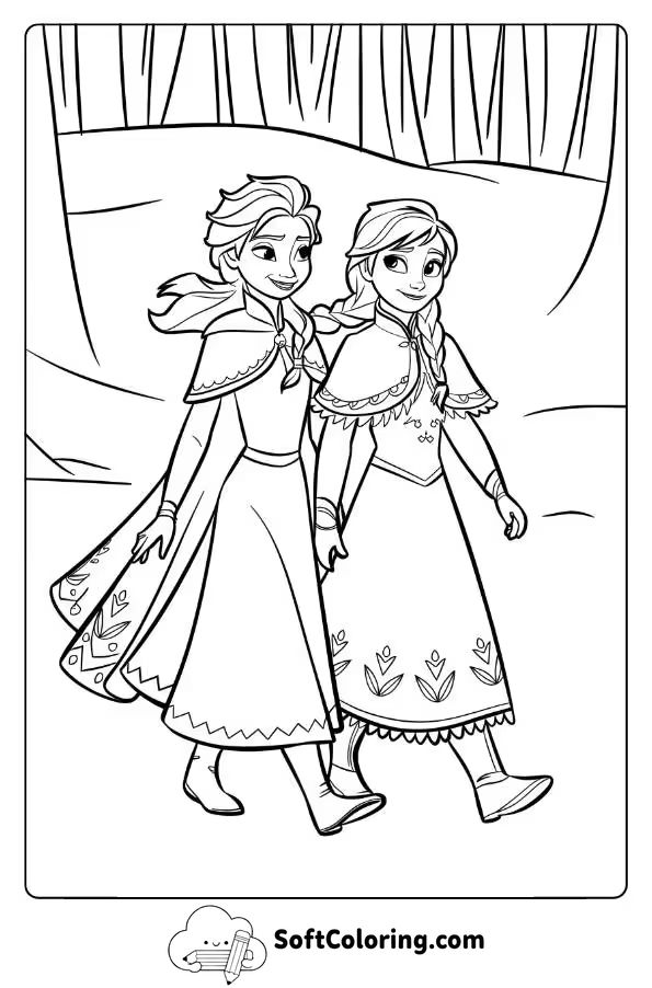 Elsa with Anna in a Winter Wonderland