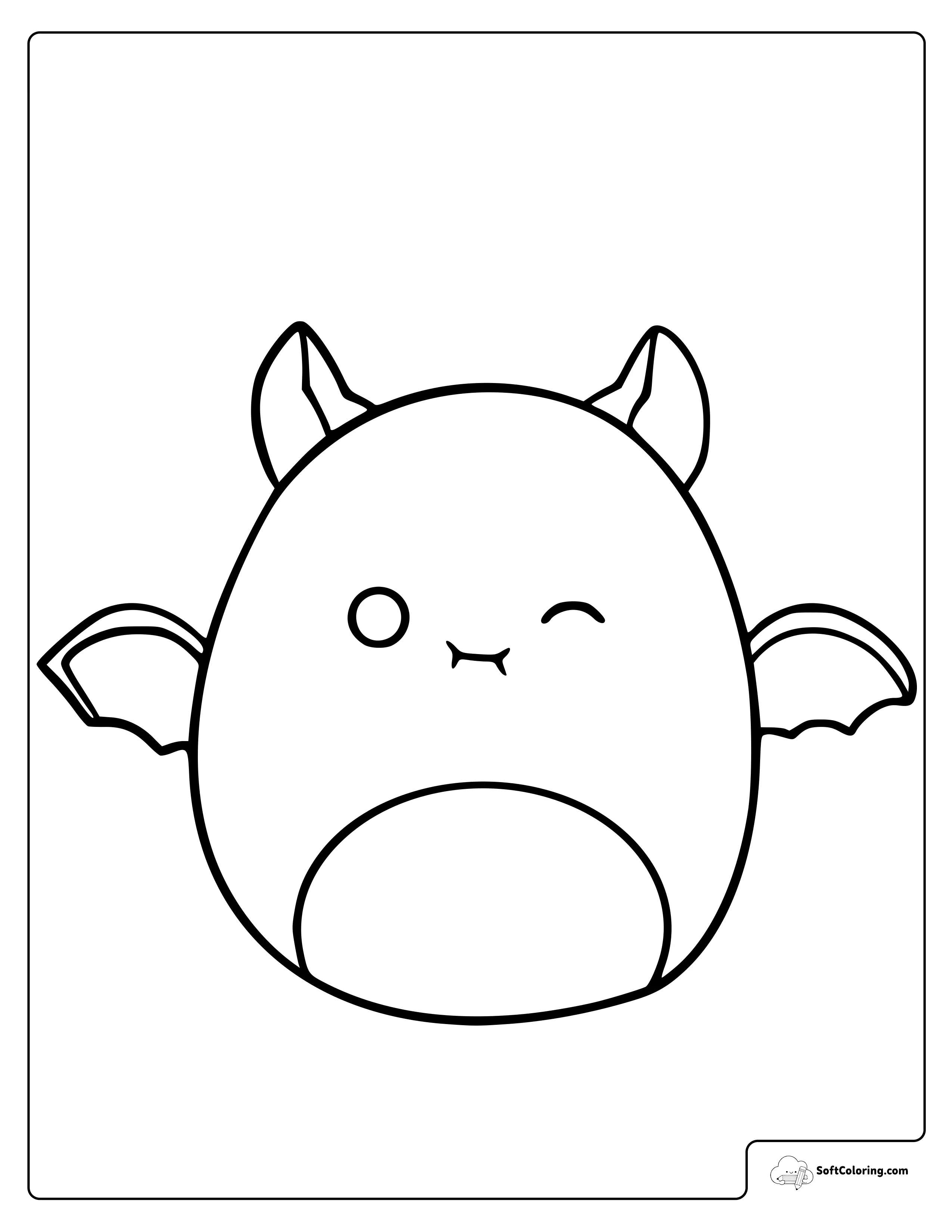 Emily The Bat Squishmallow Coloring Page