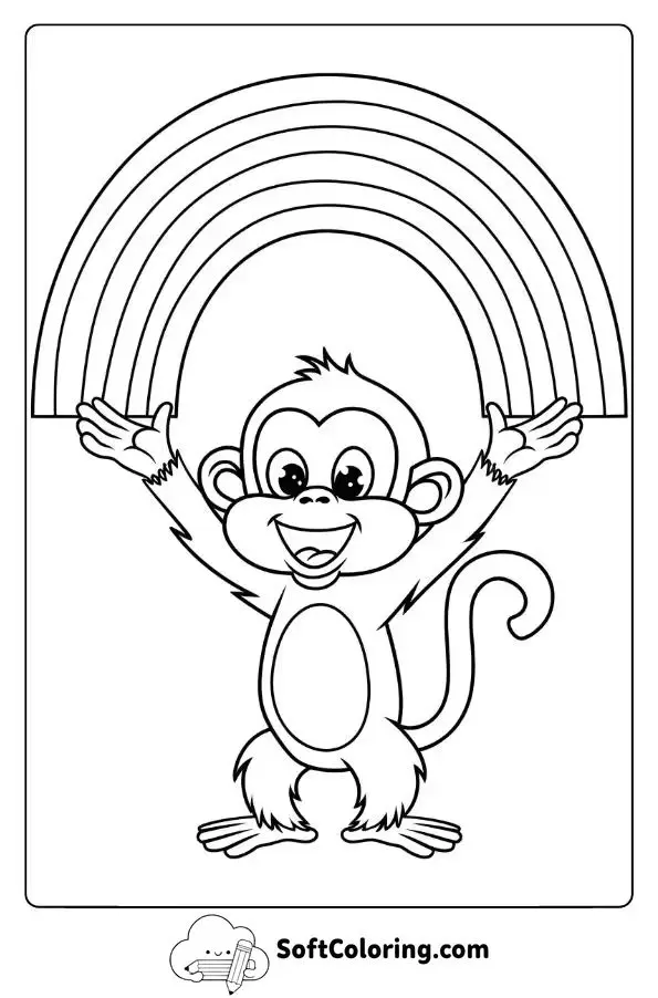 Excited Monkey Spotting A Rainbow