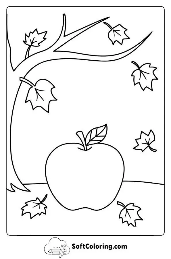 Fallen Apple Under An Autumn Tree