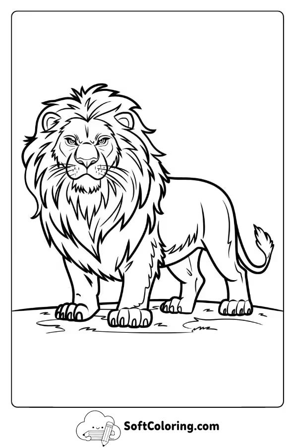 Fierce Lion Guarding His Territory