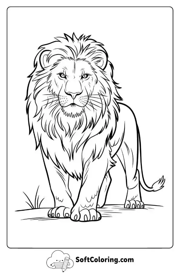 Fierce Lion Protecting His Home