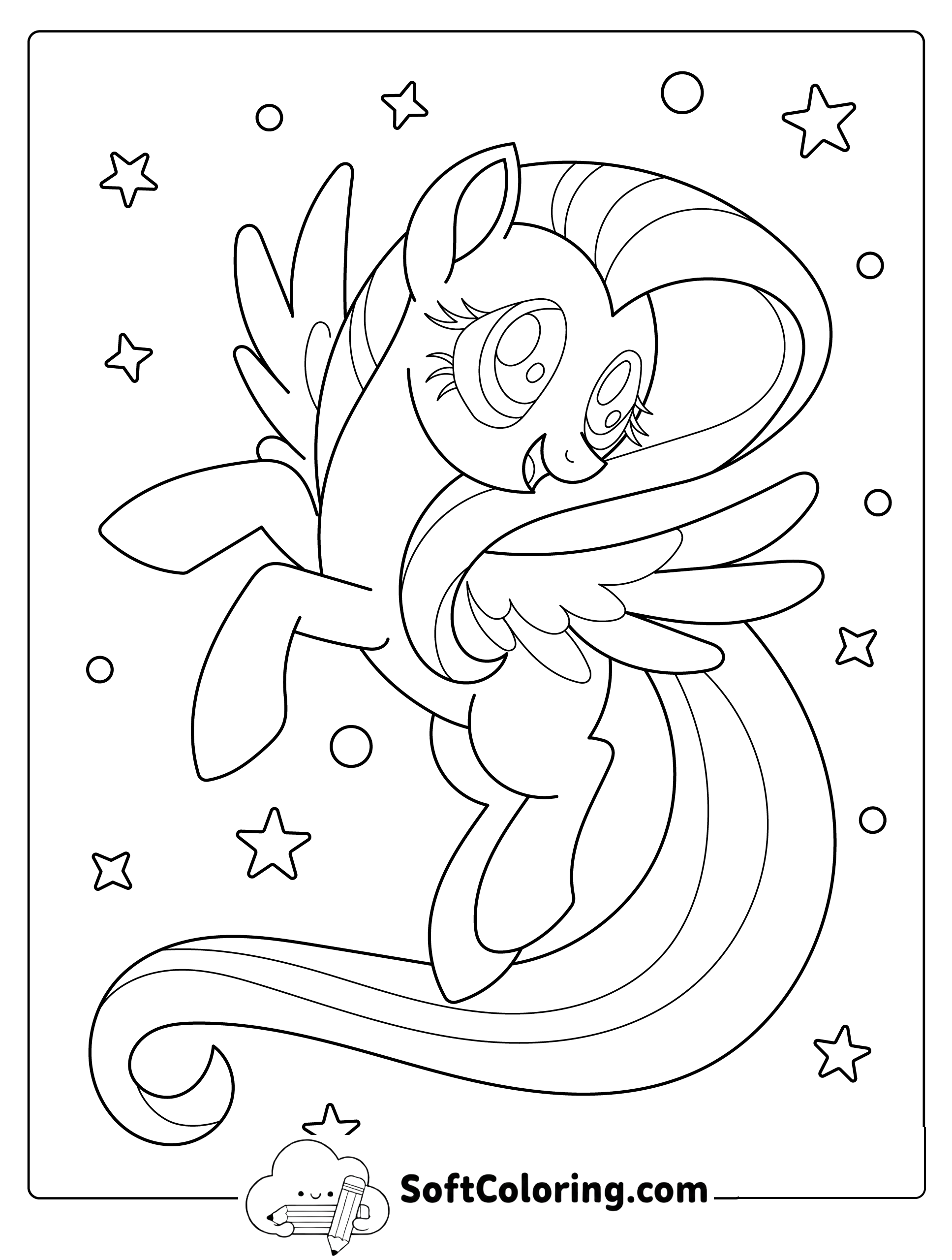 Flying Pony Coloring Page