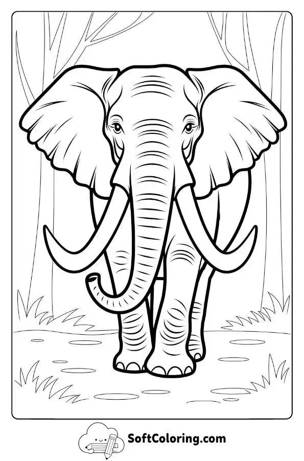 Forest Elephant With Big Tusks
