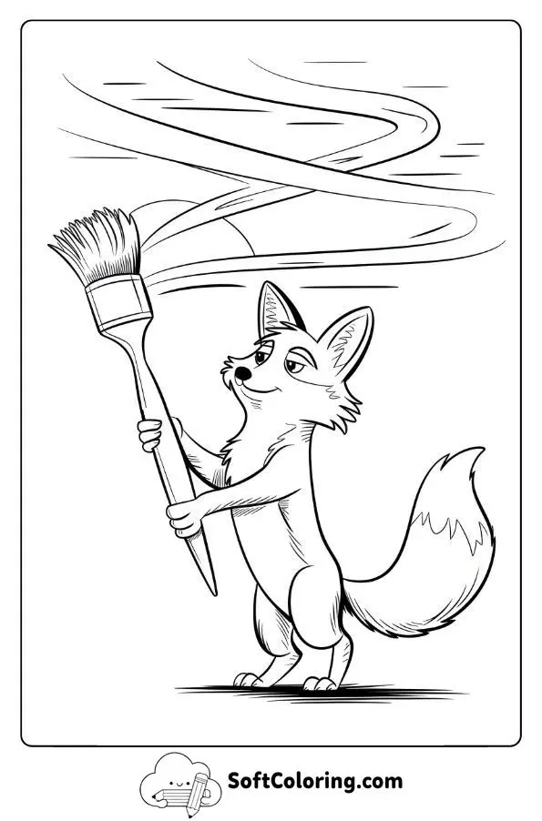 Fox Painting The Sunset Sky