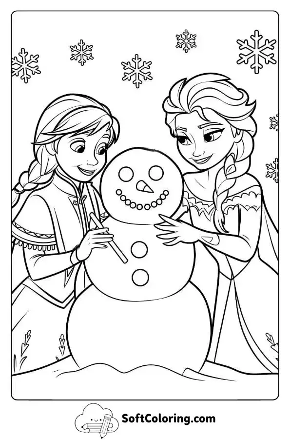 Frozen Anna And Elsa Building A Snowman Adventure