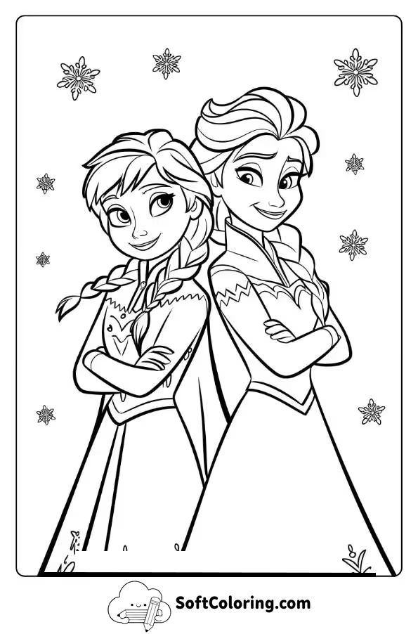 Frozen Anna and Elsa Enjoying a Winter Day Together