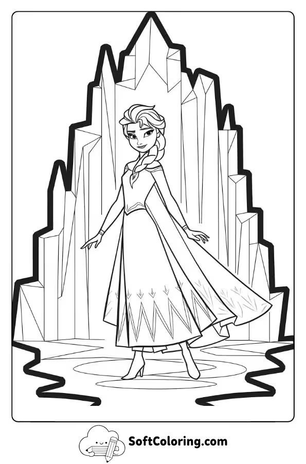 Frozen Elsa Standing Proudly in Her Ice Castle