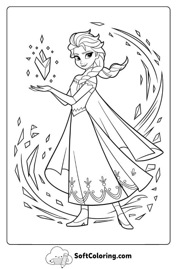 Frozen Elsa with Her Magical Ice Powers Sparkling