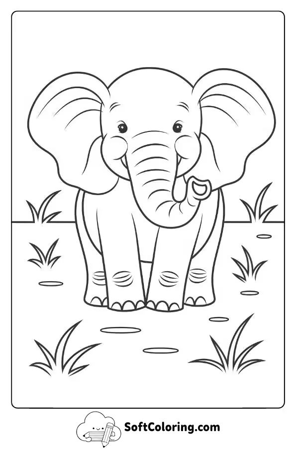 Gentle Giant Elephant in the Grasslands