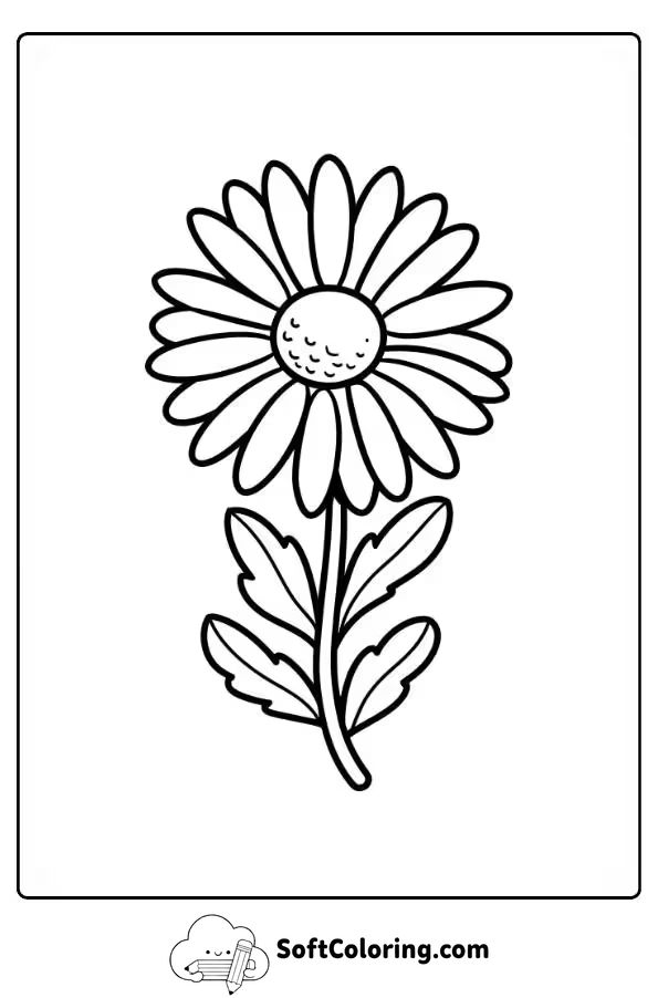Giant Daisy Flower in Bloom Coloring Page