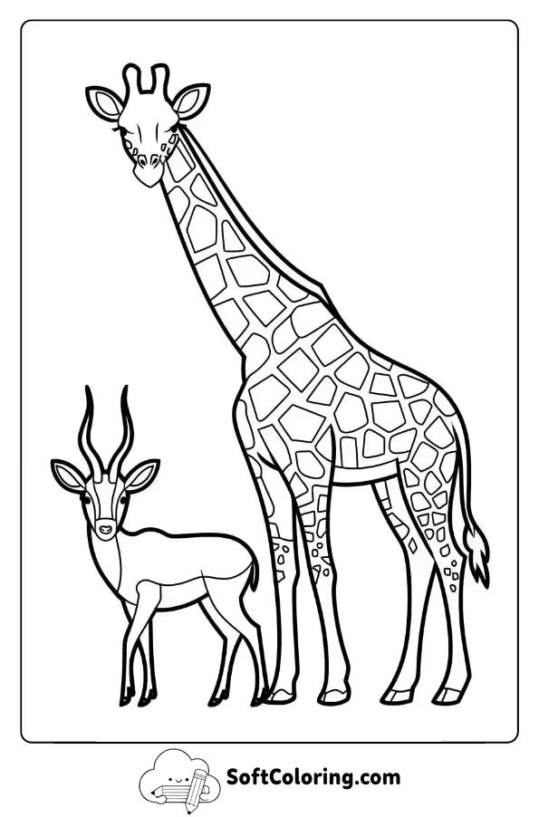 Giraffe With Antelope
