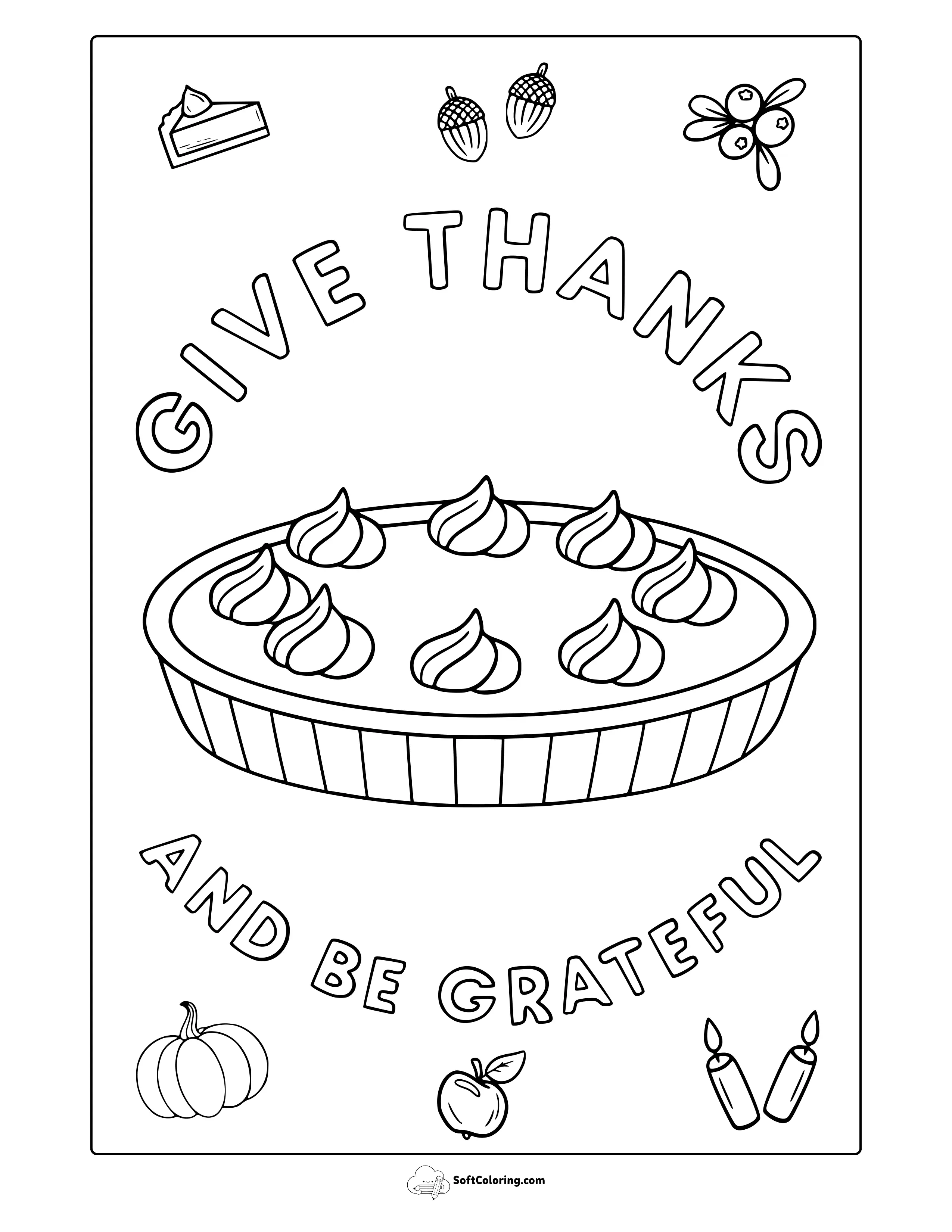 Give Thanks And Be Grateful Coloring Page