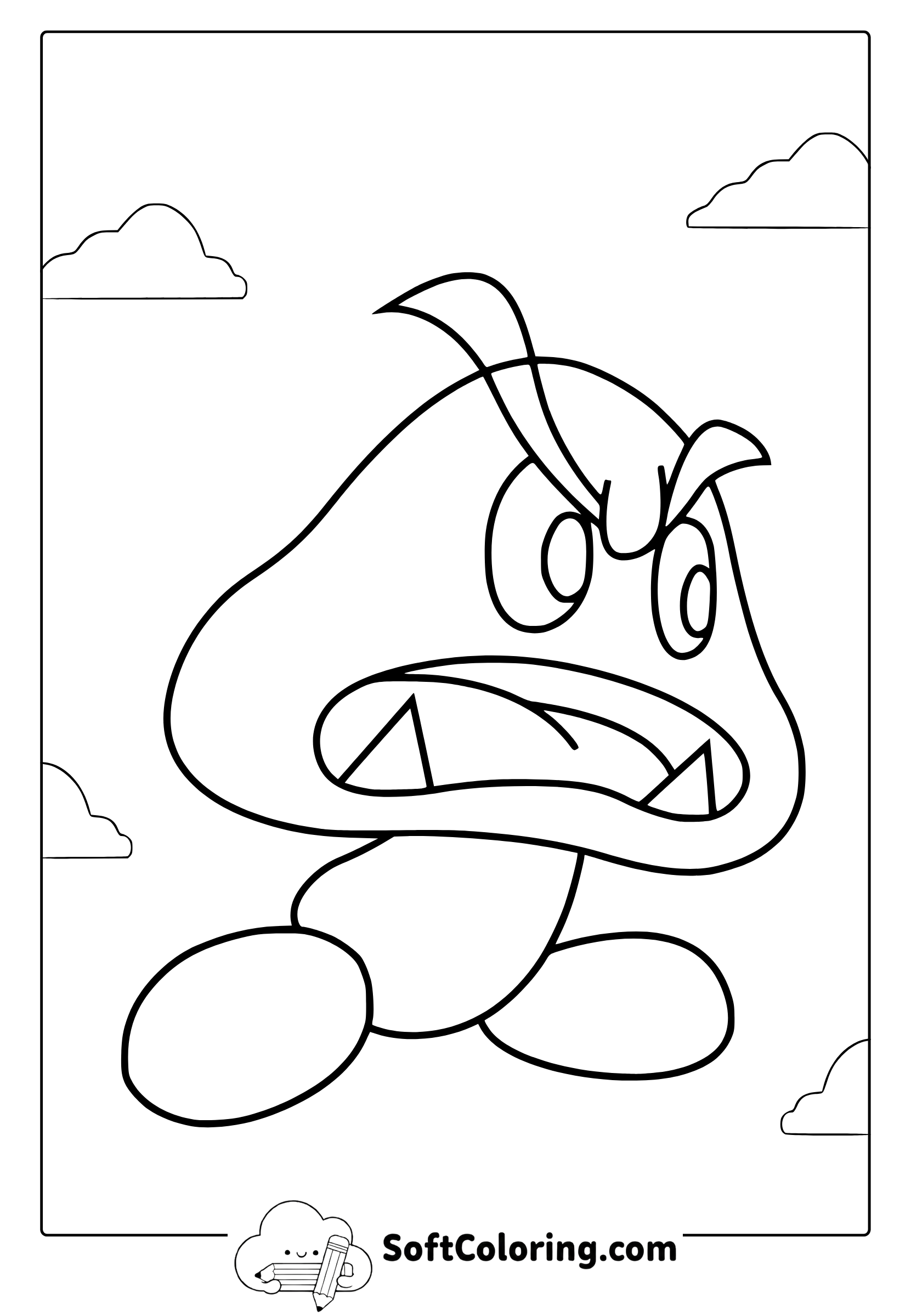 Goomba From Mario Coloring Page